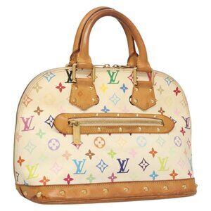LOUIS VUITTON Monogram Multicolor Alma Hand Bag White M92647 LV Auth 119179